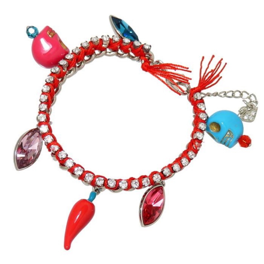 Swarovski Torpedo Skull Bracelet Red Pepper MultiCol Crystal Authentic 1181338
